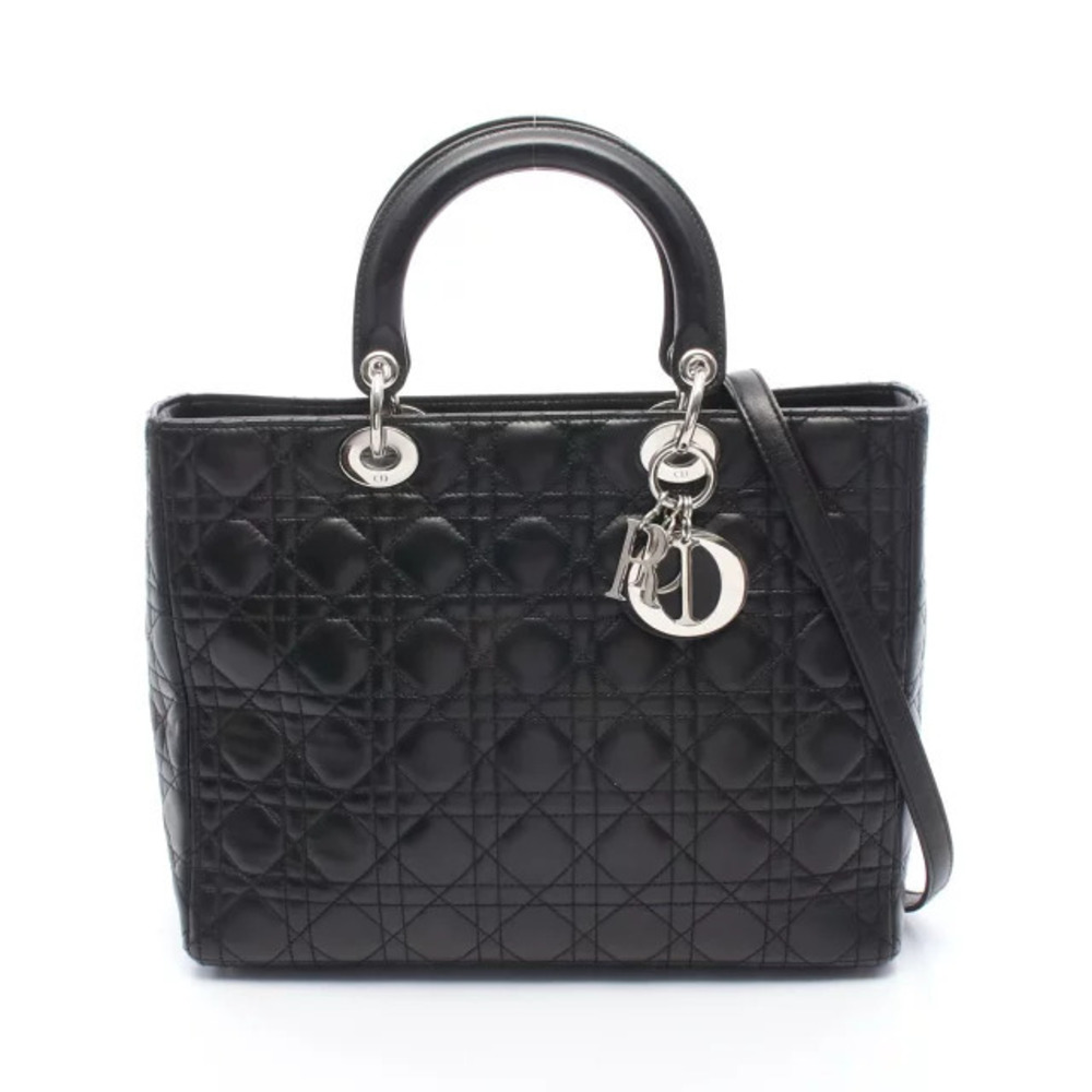 Dior Lady Cannage Handbag Leather Bag Black